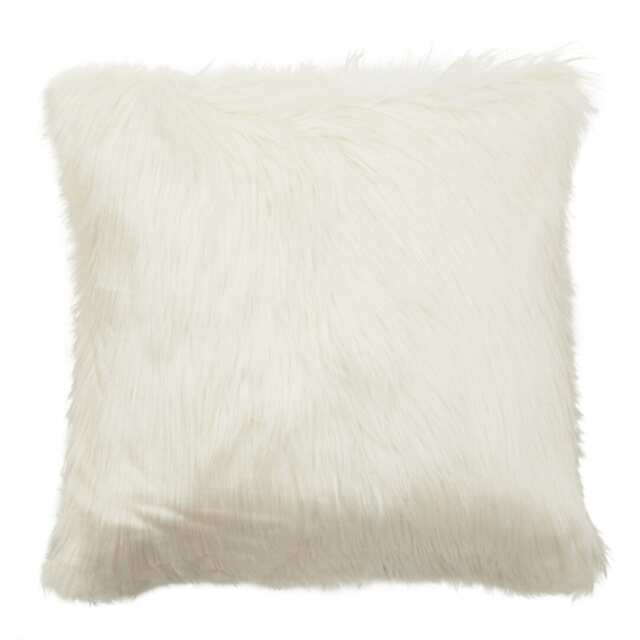 Bosie Lamina Cream Square Fur Cushion Cream