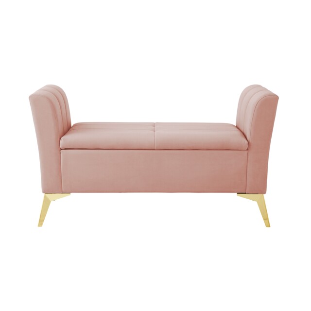Pettine Ottoman Storage Bench Pink Blush Pink