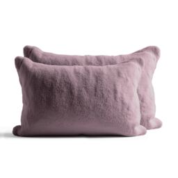 Teddy Bear Fleece Super Soft Cosy Pillow Case Pair Pink Pink