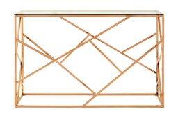 Orsina Stylish Rose Gold Geometric Console Table, Versatile Hallway Table, Easily Maintained Living Room Table