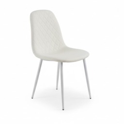 4 Dining Chairs white Chairs Stitched Faux Leather Chairs, Living Kitchen Room Chairs