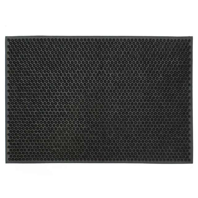 JVL Condor Rubber Scraper Doormat 40x60cm, Black