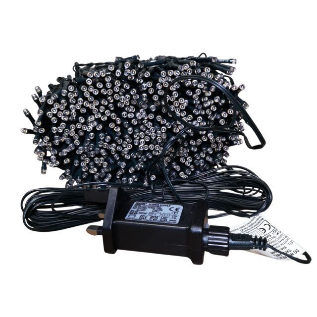 1000 LED 80m Premier SupaBrights Indoor Outdoor Christmas Multi Function Mains Operated String Lights with Timer in Multicoloured