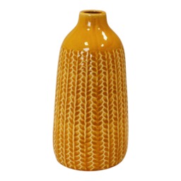 28.5cm Tall Yellow Ceramic Decorative Vase