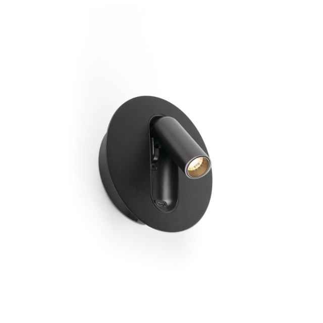 Timit USB C Reading Wall Light Matt Black 2700K