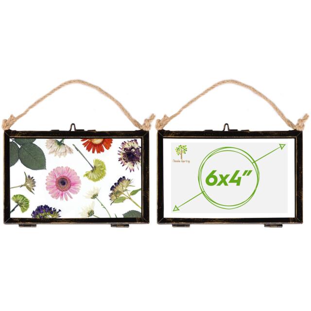 "Nicola Spring Hanging Metal Photo Frames - 6"" x 4"" - Black - Pack of 2 Black Black One Size"