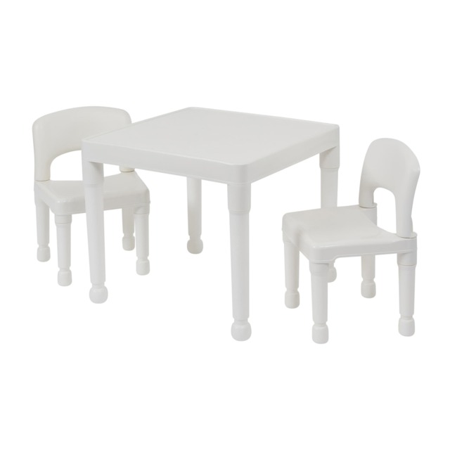 Liberty House Toys Children's White Plastic Table and 2 Chair Set