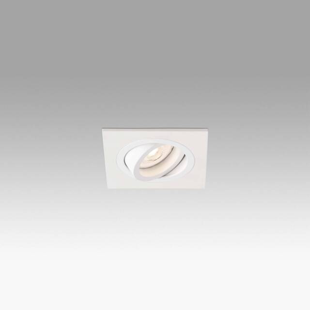 Rad 1 Light Square Tiltable Recessed Spotlight White, GU10