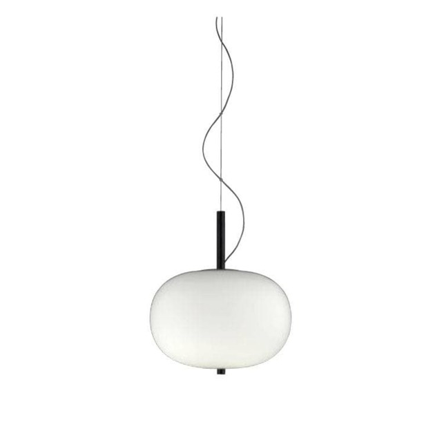 Ilargi LED Globe Ceiling Pendant Dark Ash Matt White Phase Cut Dimming 39.5cm 1880lm 2700K