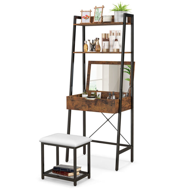 COSTWAY Vanity Table Set Makeup Vanity Dressing Table Black