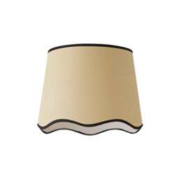 ValueLights Dutton Natural Black Trim Scallop Large Ceiling Shade