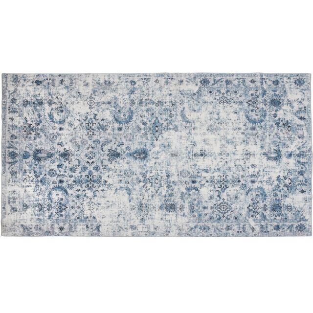 Vintage Rug Amara - faded design, machine washable, short pile and non-slip underside Blue blue 1