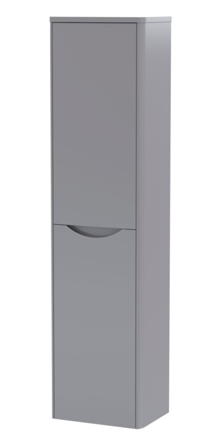 Balterley Arch Modern Bathroom 1 Soft Close Door Wall Hung Tall Cabinet Grey Satin Grey 1