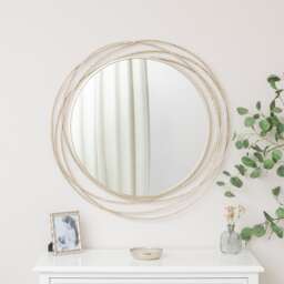 Large Round Champagne Swirl Mirror - 92cm X 92cm