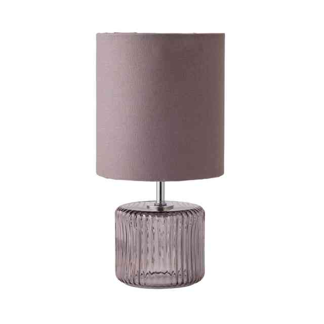 ValueLights Betty Grey Smoke Tinted Glass Table Lamp Grey Shade