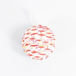 Candy Cane Striped Ball with Colourful Sprinkles Hanging Christmas Bauble Decoration 8cm