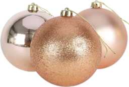 60mm/18Pcs Christmas Baubles Shatterproof Rose Gold,Tree Decorations