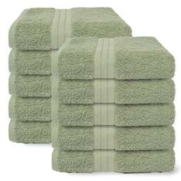 OHS 10 x Luxury 100% Cotton 500GSM Bathroom Bath Towel Green Sage Green Bath towel