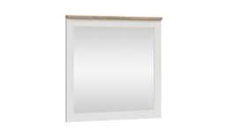Square Wall Mirror Shabby Chic White Wash Pine and Oak Effect Frame 90 x 96cm Loksa