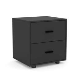 2-Drawer Bedside Table Black 1