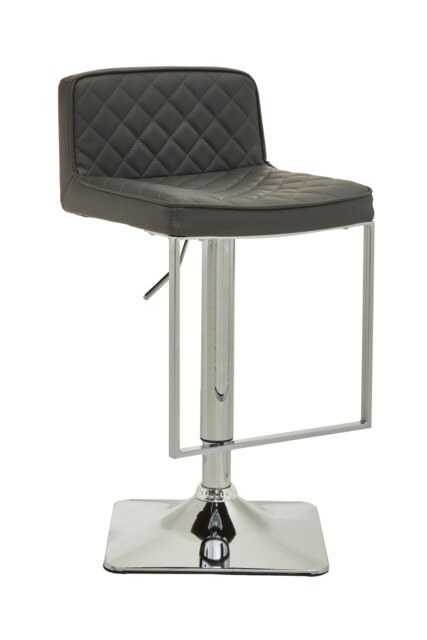 Orsina Baina Dark Grey And Chrome Square Base Bar Stool