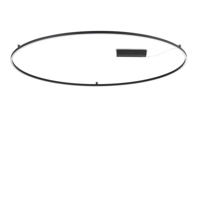 Oracle Slim 150cm Non Dim 3000K Round Integrated LED Semi Flush Ceiling Light Black 9300lm