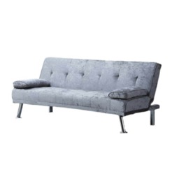 Crush Velvet Clic Clac Luxury Sofa Bed with In Steel