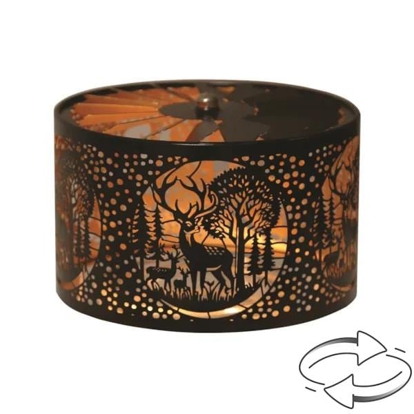 Aroma Candle Carousel Fan Shade 13cm Black - Deer Family