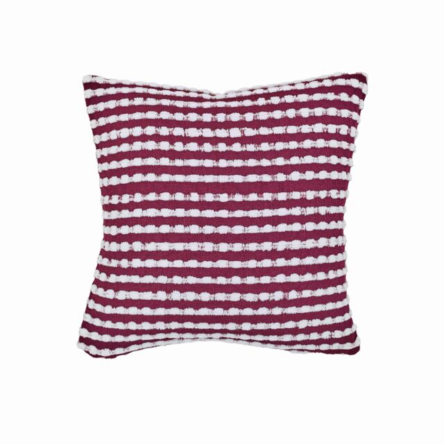 Catherine Lansfield Stab Stitch Cushion Purple Plum 43x43cm