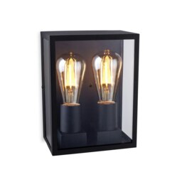 Houston Outdoor Flush Box Wall Light Black IP44, E27