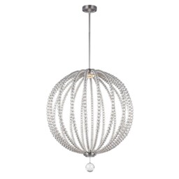 Oberlin LED 2 Light Large Spherical Ceiling Pendant Satin Nickel