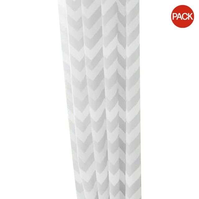 Bedding & Beyond Metro Chevron Pencil Pleat Curtains (Pack of 2) - Grey/White - 54in x 66in Grey
