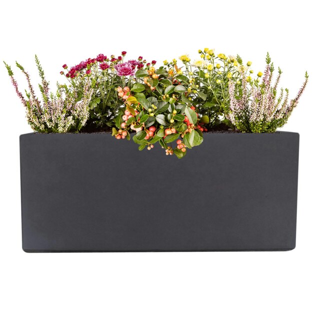 Window Box Light Concrete Dark Grey Garden Planter L40 W17 H17.5 cm, 12 ltrs Cap.
