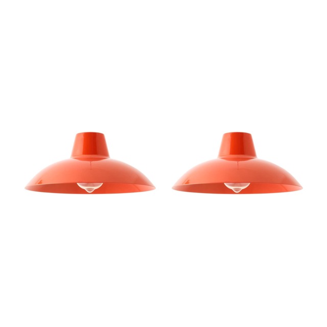 ValueLights Civic Pair Red Easy Fit Ceiling Pendant Shades Red