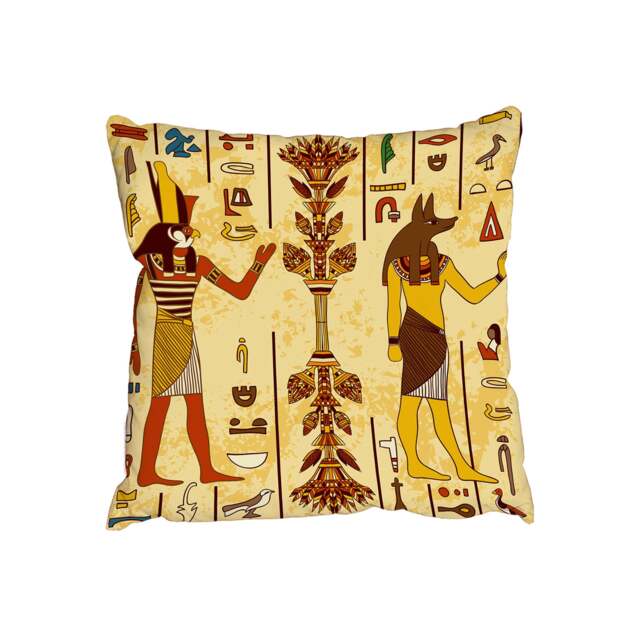 Cushions - Egyptian gods and ancient egyptian hieroglyphs (Cushion) Multi