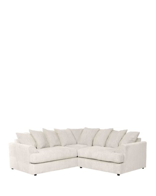 FERGASUN CREAM JUMBO CORD CORNER SOFA SUITE