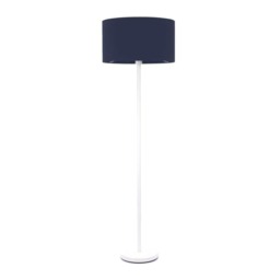 ValueLights Charlie White Floor Lamp Navy Shade