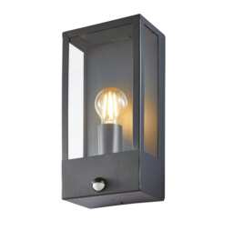 BHS Wallace Outdoor Wall Light with Sensor, Dark Grey