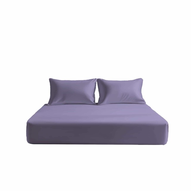 Microfibre Soft Touch Fitted Sheet 40cm Extra Deep Skirt Plain Dyed Bed Linen Purple Double