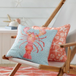 Fusion Lobster Outdoor Filled Cushion Orange