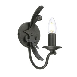 Windsor 1 Light Candle Wall Light - Graphite, E14