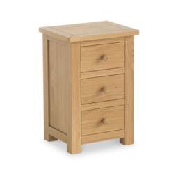 Duchy Oak 3 Drawer Bedside Table Fully Assembled - By Roseland Furniture