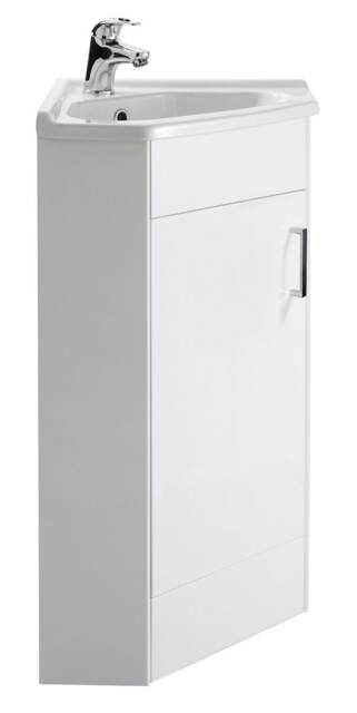 Balterley Free Standing 1 Door Corner Vanity Basin Unit - Balterley White Gloss White 1