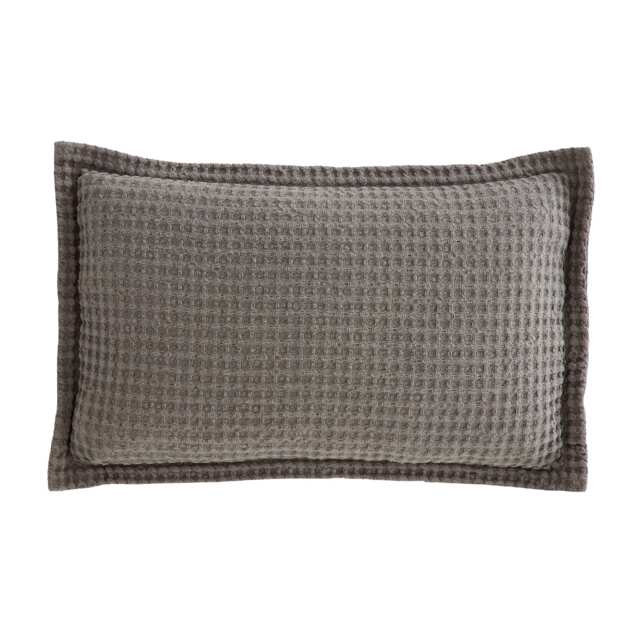 Pineapple Elephant Jaipur Chunky Waffle Cotton Cushion Grey 30x50cm