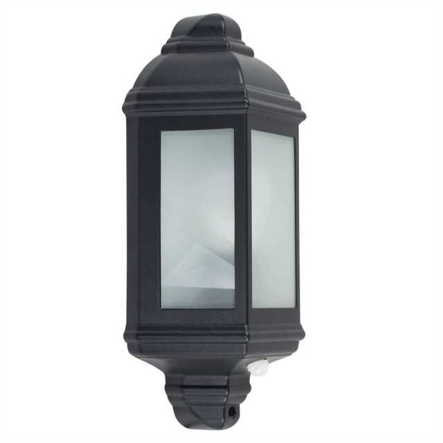 ValueLights Kayleigh Black PIR Motion Sensor Outdoor Wall Light and Warm White Bulb