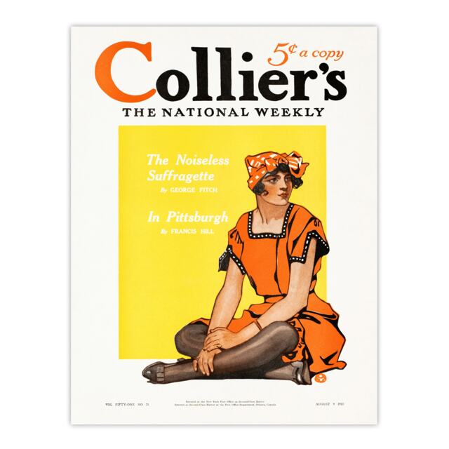 "Vintage Magazine Cover Suffragette Wall Art Print Penfield 12x16"""