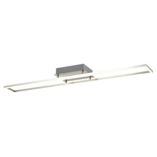 Brushed Nickel LED Ceiling Strip Light Fitting - Ideal for Kitchens Silver Satin Nickel 1