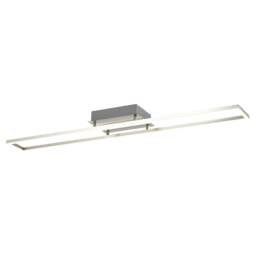 Brushed Nickel LED Ceiling Strip Light Fitting - Ideal for Kitchens Silver Satin Nickel 1