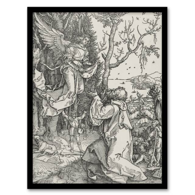 Albrecht Durer Life of the Virgin Joachim and the Angel Framed Wall Art Print A4