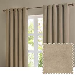 furn. The Ultimate Velvet Blackout Eyelet Curtain Pair Mocha (W)229cmx (D)229cm Brown Mocha One Size